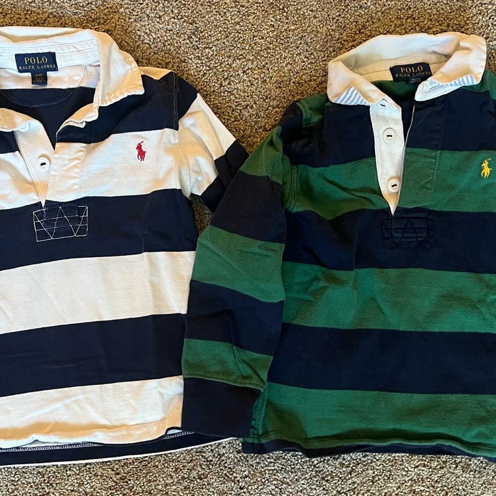 Polo by Ralph Lauren Kids Rugby Shirts - Navy/White & Green/Navy